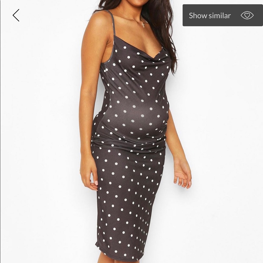 Maternity- cowl neck midi dress